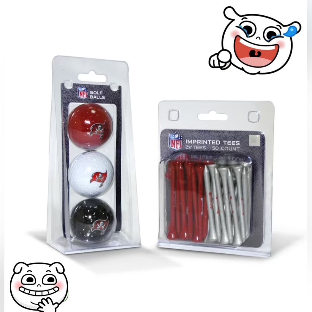 NEW Tampa Bay Buccaneers Golf Balls and Tees New in Packages